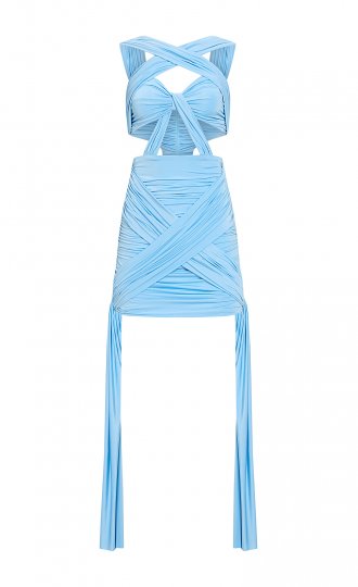 TAYLOR Mini Dress Baby Blue 1